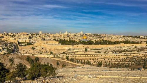 Blick vom Ölberg aus über Jerusalem, Israel